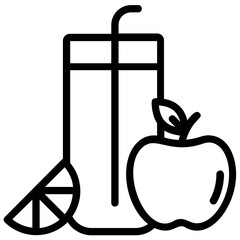 Apple juice icon line design