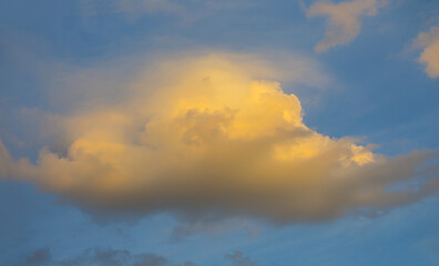 closeup cumulus cloud on the blue sky, natural background