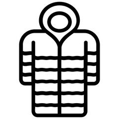 Jacket hoodie icon in line design 