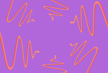 red curved pointing in center arrows on purple background, 3d render
