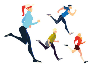 running people sport activity and exercising design
