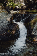 Cascade dans la montagne 