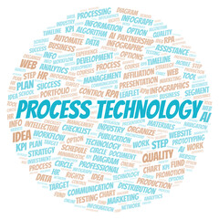 Process Technology typography word cloud create with the text only.