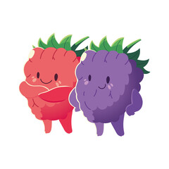 fruits kawaii funny face happiness cute blueberries cartoon
