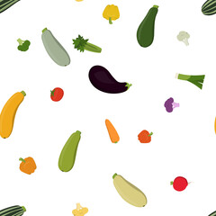 Seamless pattern background with farm vegetables.