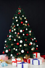 Lights garland decor Christmas tree holiday gifts new year background