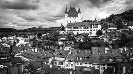 Thun Castle in Switzerland from above - amazing drone footage