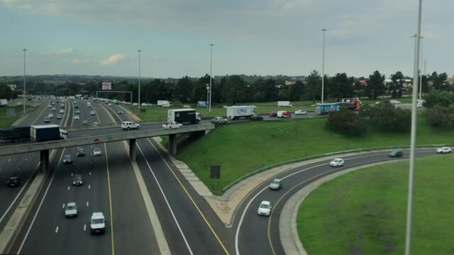 Driving through Johannesburg busy roads