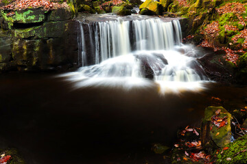Fototapeta na wymiar Tiger Clough waterfall in autumn forest