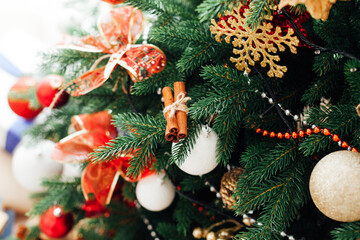 Christmas tree holiday presents the new year