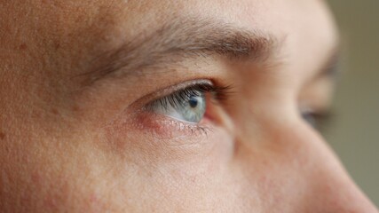 Fototapeta premium Close-up of a man's beautiful bright eyes