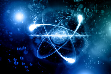 Atomic Particle 3D Illustration - obrazy, fototapety, plakaty