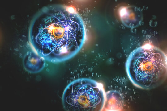 Atomic Particle 3D Illustration