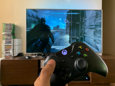Playing batman on Xbox  gaming console