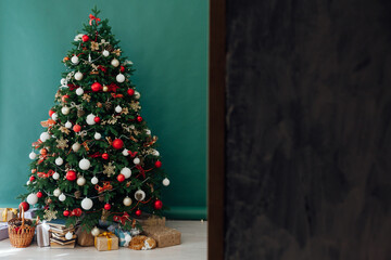 Christmas tree holiday presents New Year's Eve background