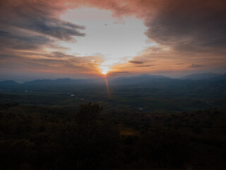 sunset in the mountains