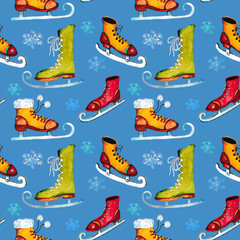 seamless background with skates