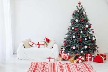 Christmas tree holiday decor presents new year's background