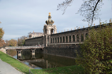 Obraz premium Dresden, Saxony. June 15, 2017. View of the canal along the Zwinger.