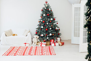 Decor interior Christmas tree holiday presents new year background