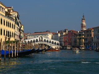 Venice, Italy, Rialto bridge, Canal Grand, Gondola