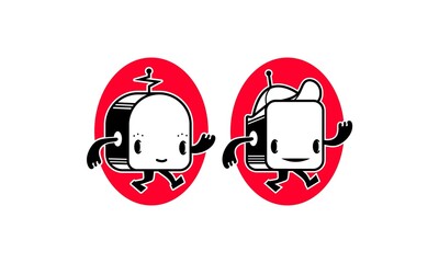 Retro Robot Vector illustration Set © CC0hort