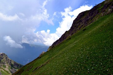mountains and clouds