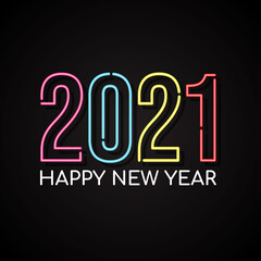 Happy New Year 2021 neon style