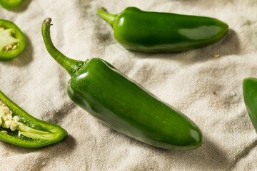 Raw Green Organic Jalepno Peppers
