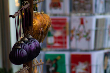 christmas decorations in the street for selling 