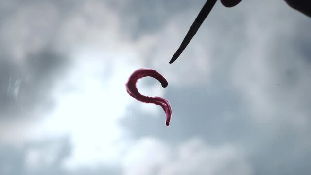 Man draws heart on the window. Love and romantic concept. Don't care about problem in life. Warm in your heart. Saint Valentine's day.