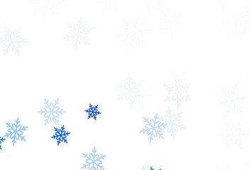 Light Gray vector layout with bright snowflakes, stars.