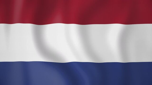 Netherlands animated flag. Seamless loop. 4K