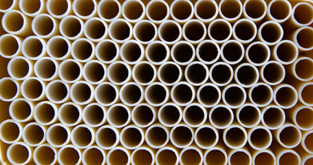 Paper pipes for drinking water. Abstract background. Banner