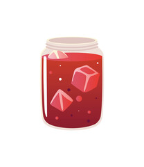 juice in glass with ice fresh beverage icon