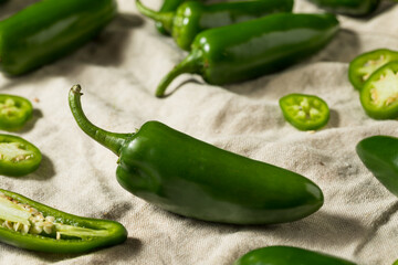 Raw Green Organic Jalepno Peppers