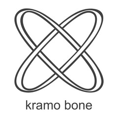 vector icon with african adinkra symbol Kramo Bone