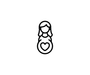 Pregnant woman vector isolated illustration. Pregnancy icon