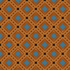 golden geometric pattern with blue rhombuses