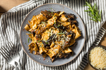 Homemade Mushroom Pappardelle Pasta