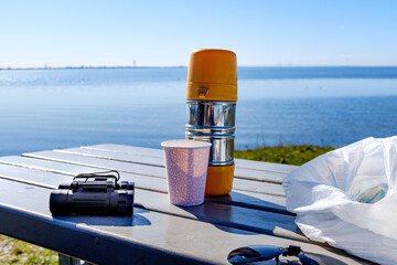 coffee in a thermos and binoculars, then you are ready to look out over the Sound