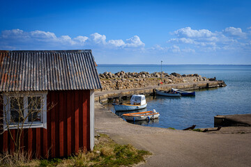 a small,  quiet and peaceful fishing port in southern Sweden