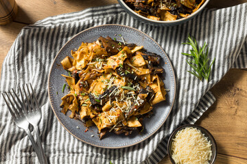 Homemade Mushroom Pappardelle Pasta