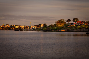 The sun goes down over Karlskrona in Sweden