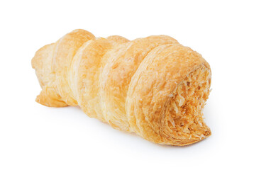 Cake with cream isolated on white background side view