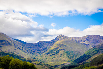 Hiking around Ben Nevis, the highest mountain in the British Isles, situated in Inverness-shire in...