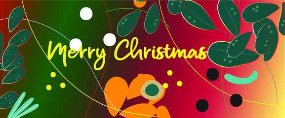 Merry Christmas Calligraphic Lettering background design