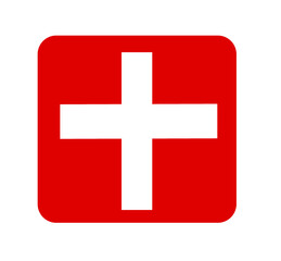 first aid box sign with white background,