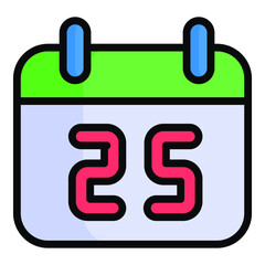 Obraz premium calendar icon, Christmas and celebrations. Outline symbol collection. Editable vector Design