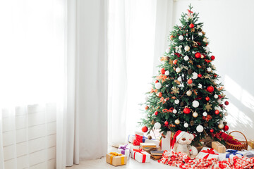 Christmas tree holiday presents the new year